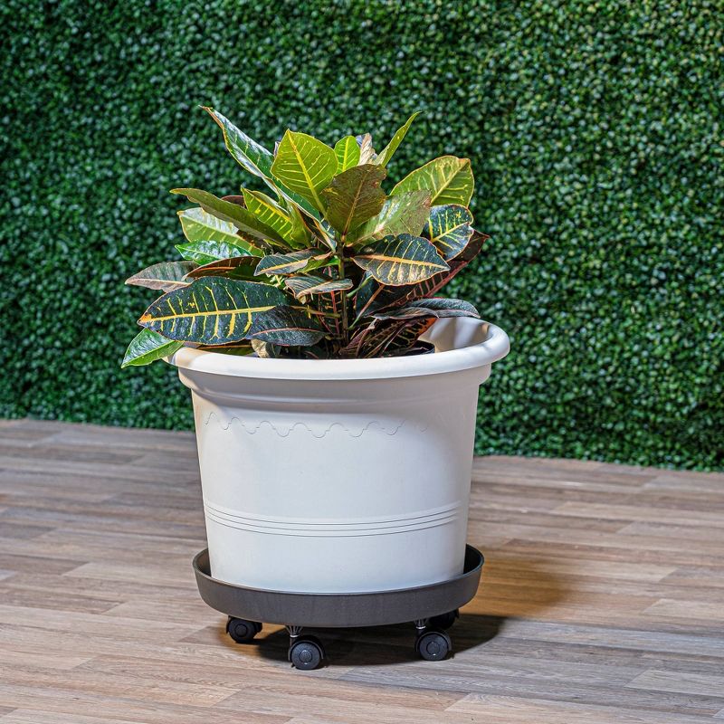 14.75" x 19.5" Indoor/Outdoor Resin Geo Planter White - Alfresco Home LLC