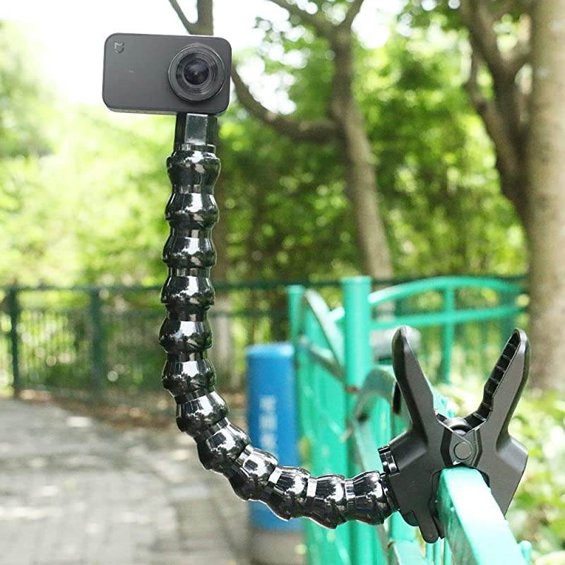 14 Head Camera Flexible Monopod Gooseneck Jaws Flex Clamp Mount for Insta360 one RSamsung Gear 360 Ricoh Theta V 360 Digital Cameras