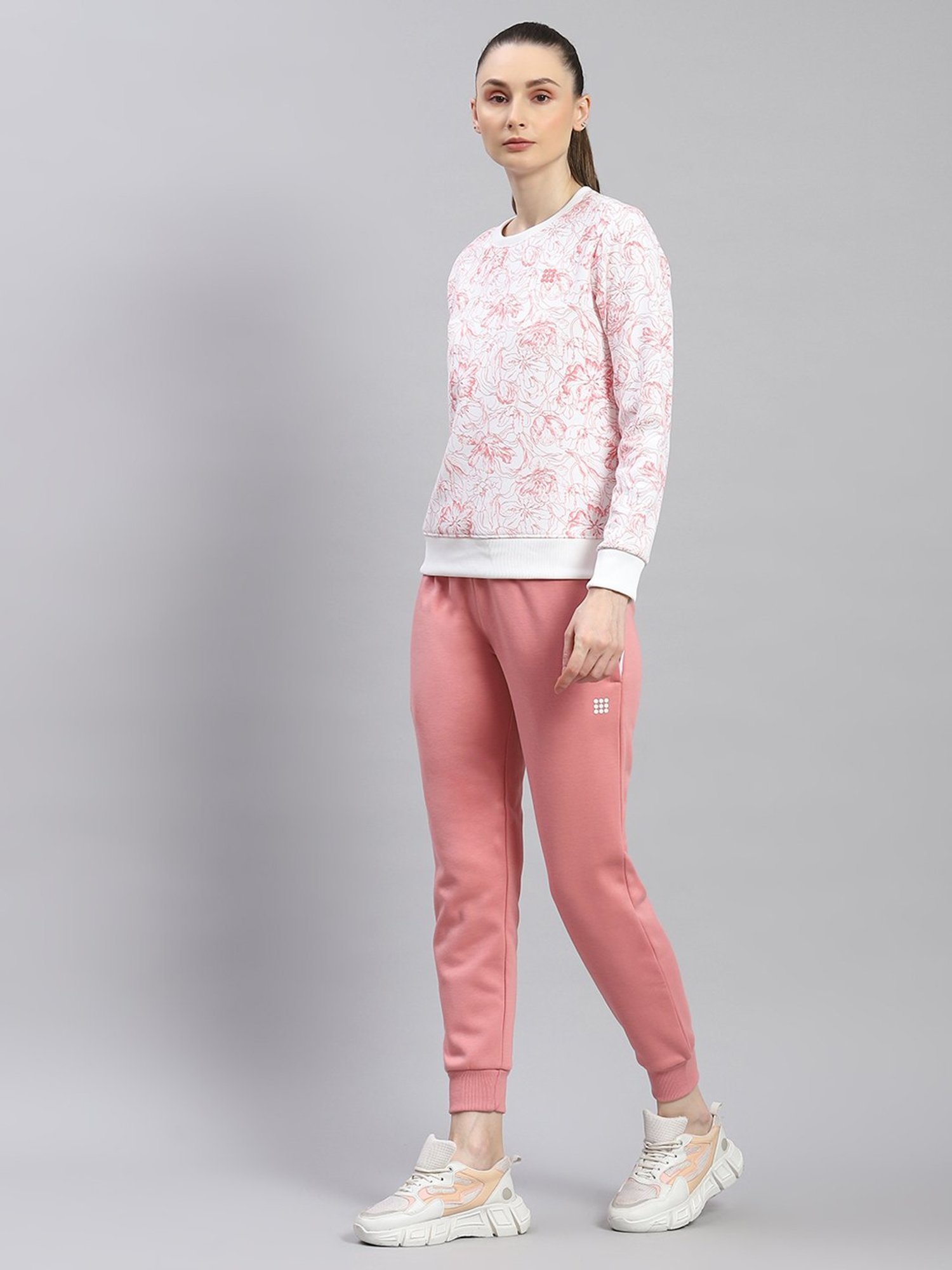 Rock.it White & Pink Cotton Floral Print Tracksuit