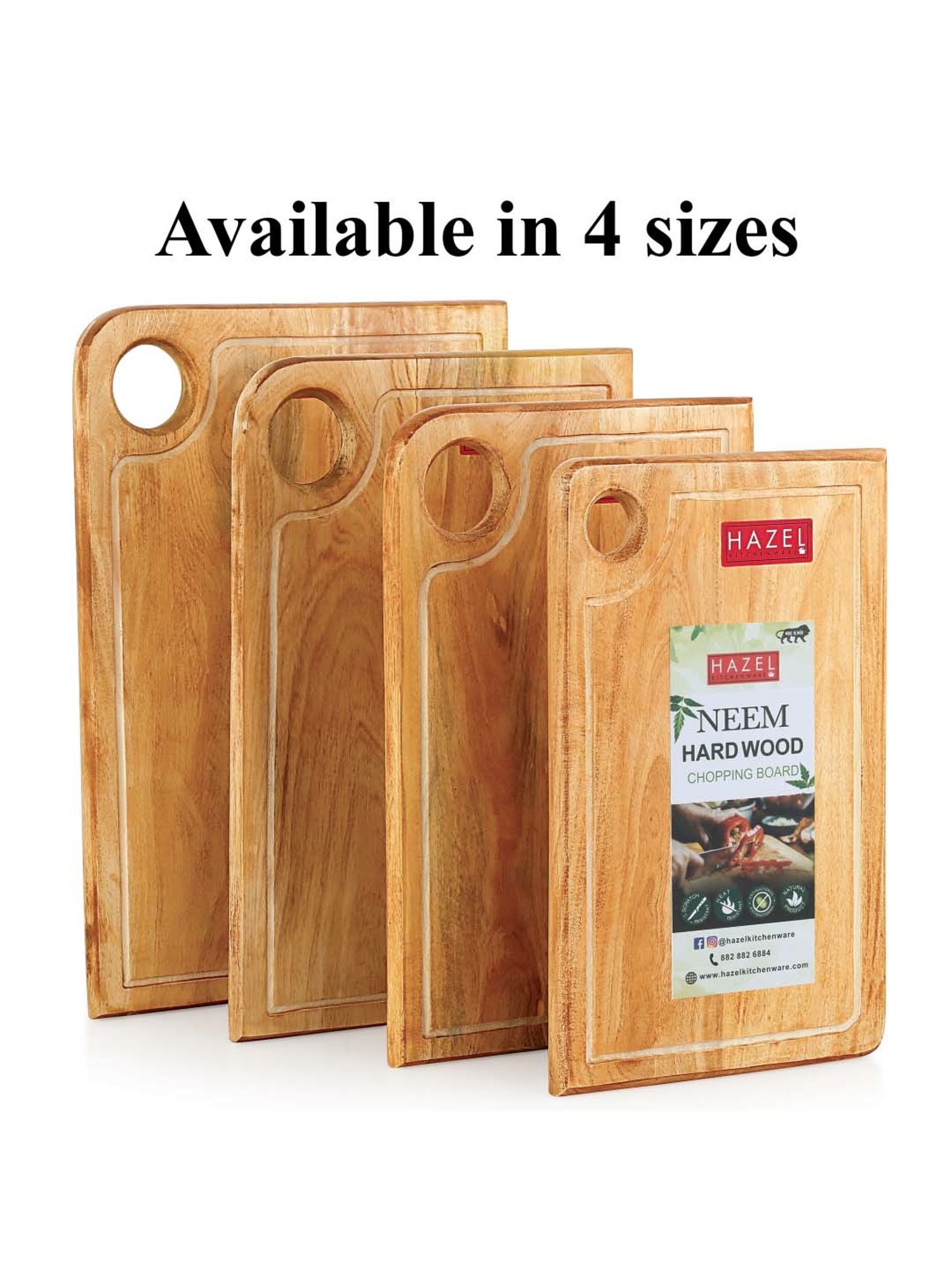 Crayton Natural Beige Mango Wood Chopping Board - Set of 1