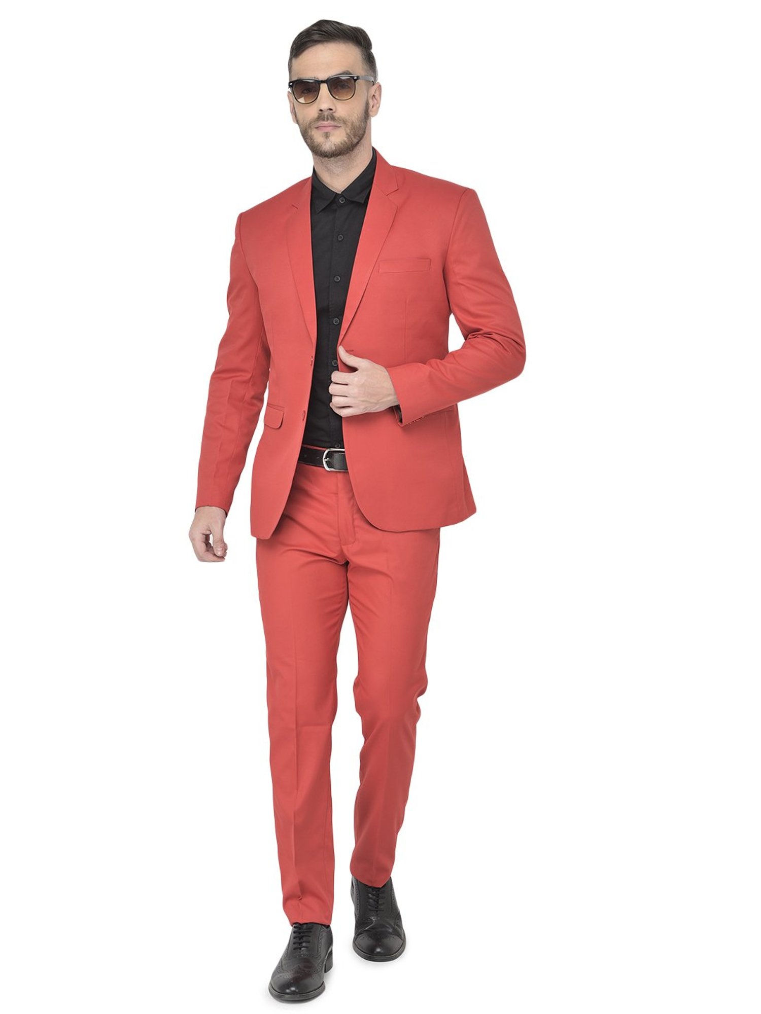 SG RAJASAHAB Red Regular Fit Blazer