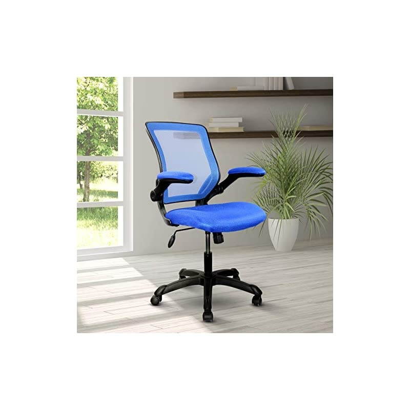 Task Office Chair with Flip Up Arms. Color: Blue
