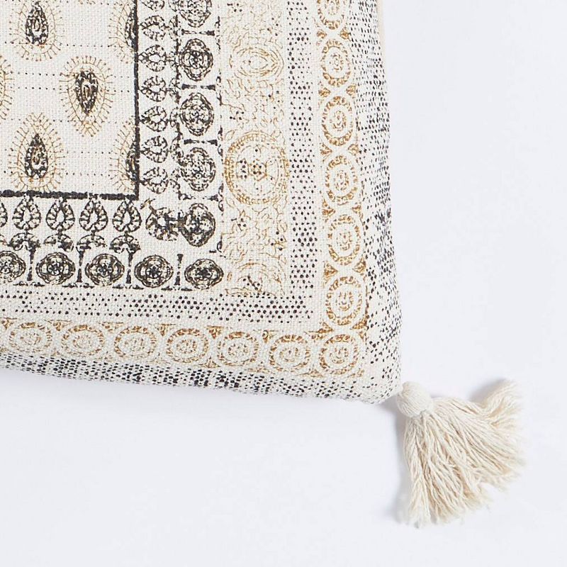 16"x24" Oversize Printed Lumbar Throw Pillow Ochre - Patina Vie