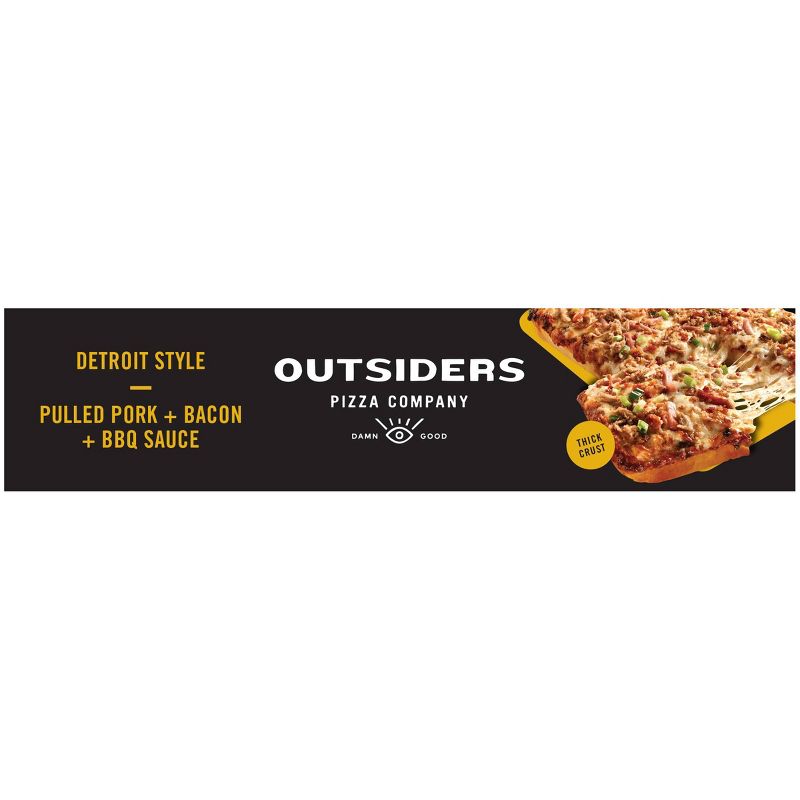 Outsiders Pizza Company Detroit Style Pulled Pork Bacon and BBQ Sauce  Frozen Pizza - 26.6oz