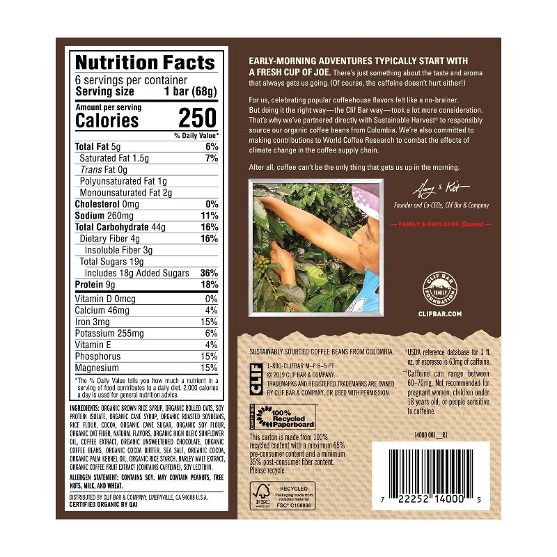 CLIF Bar Coffee Collection Dark Chocolate Mocha - 6ct