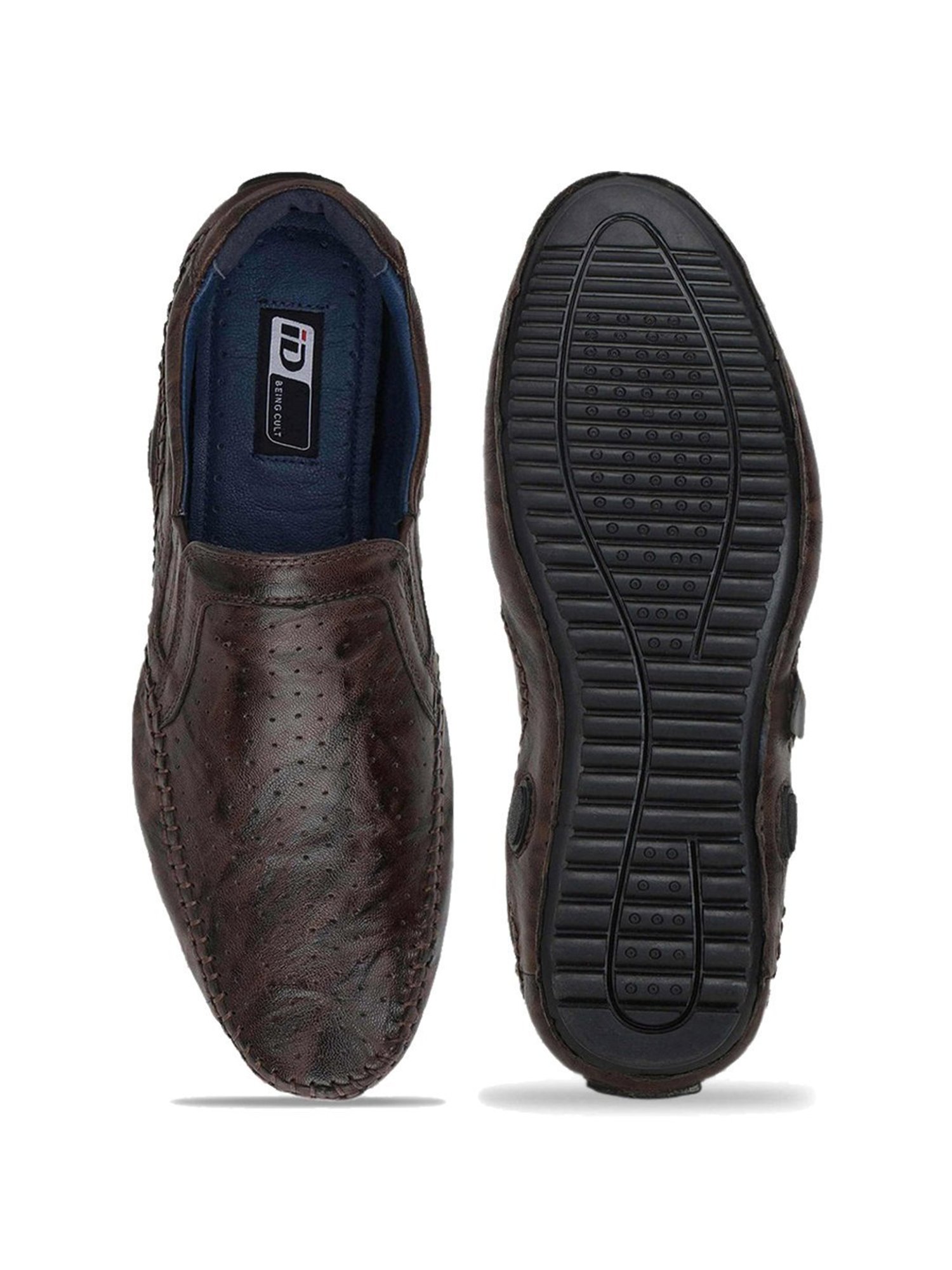 ID Men's Dark Brown Casual Slip-Ons