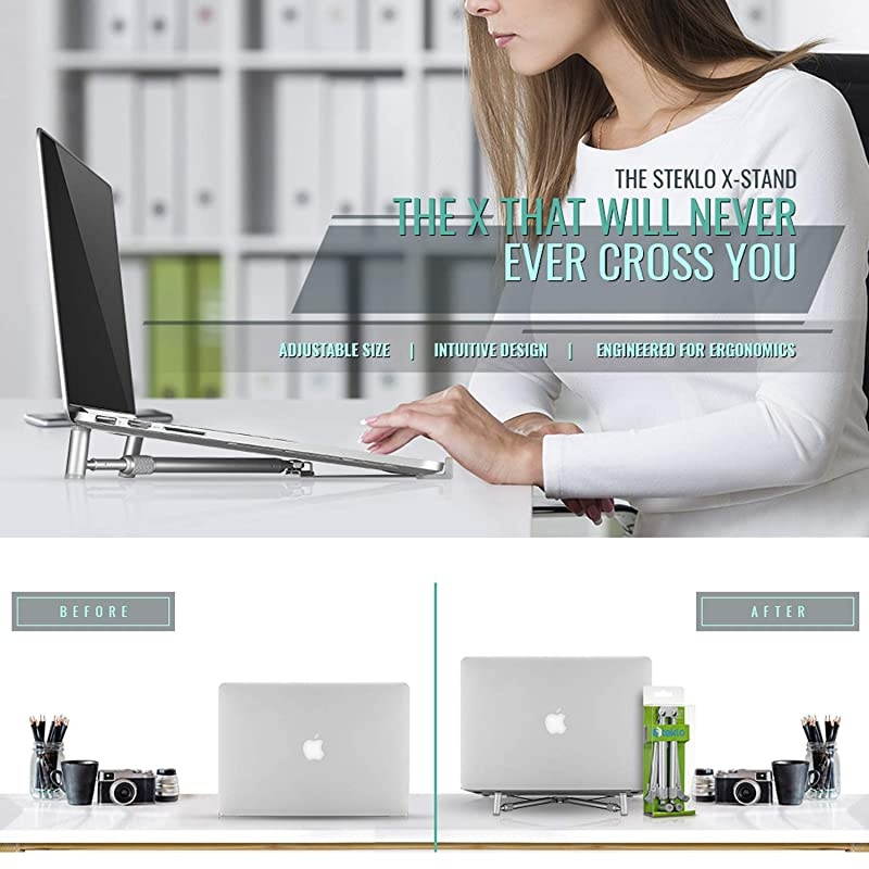 MacBook Pro Stand XStand Aluminum Laptop Stand for 12 13 15 17 inch Adjustable Laptop Stand for Desk Portable Foldable Compact Universal Computer Cooling MacBook Stand New Version 2019