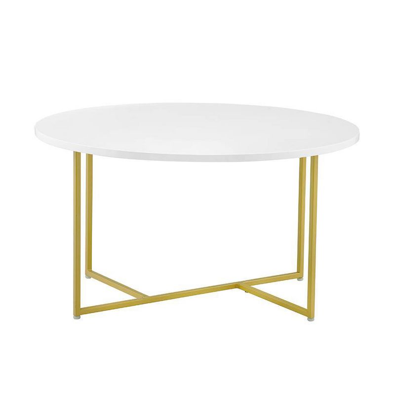 Stevenson Round Coffee Table, White - Adore Decor