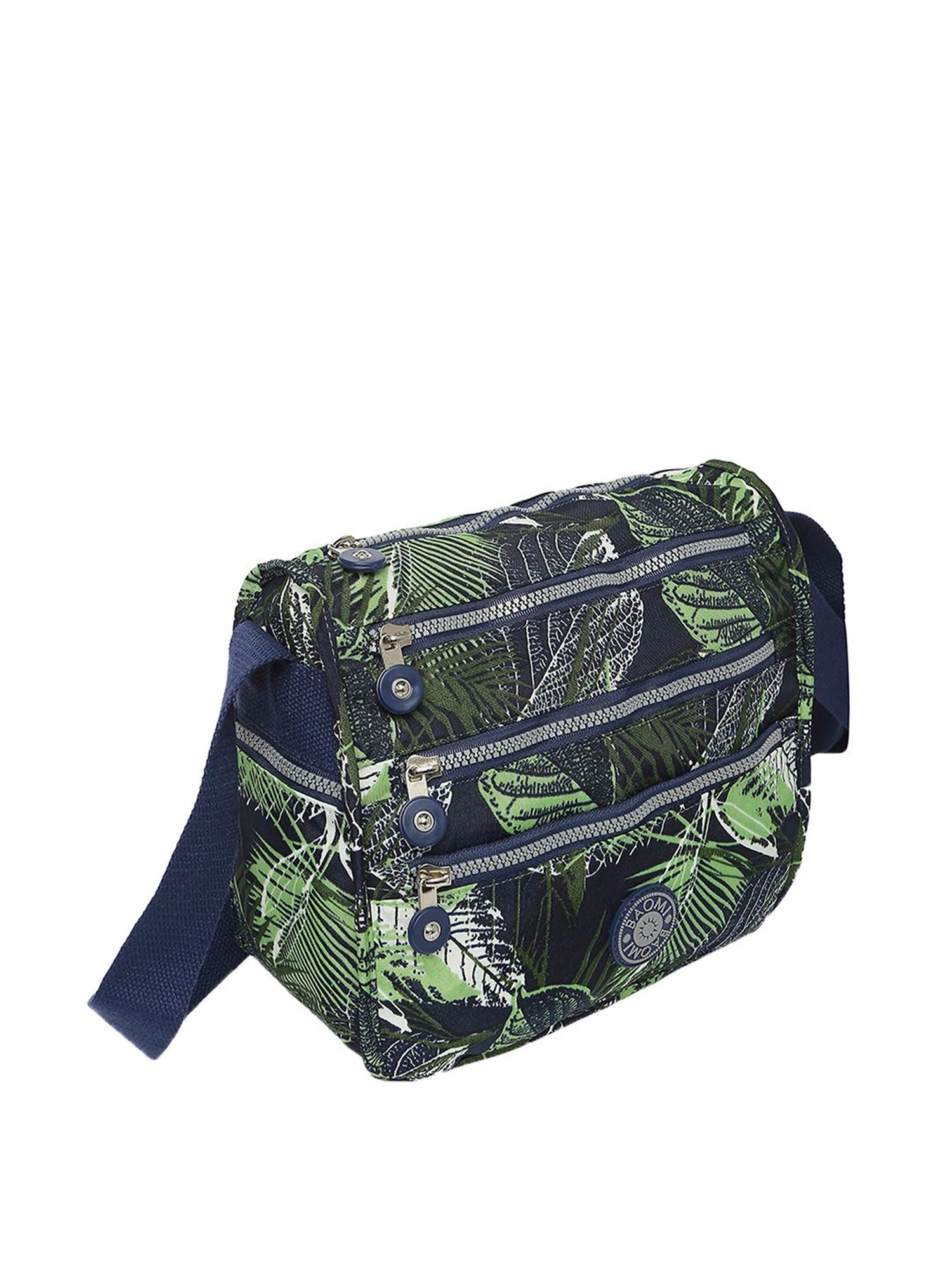 Baomi Blue & Green Printed Medium Sling Handbag