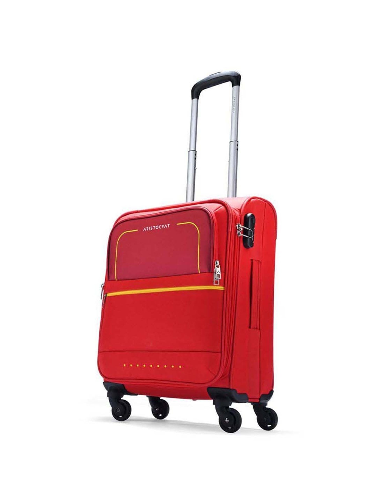 Aristocrat Evolve Red Solid Soft Cabin Trolley Bag - 55 cm