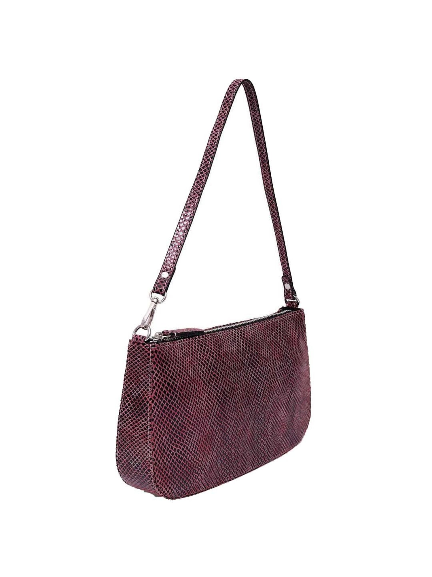 BELWABA Maroon Textured Small Shoulder Bag