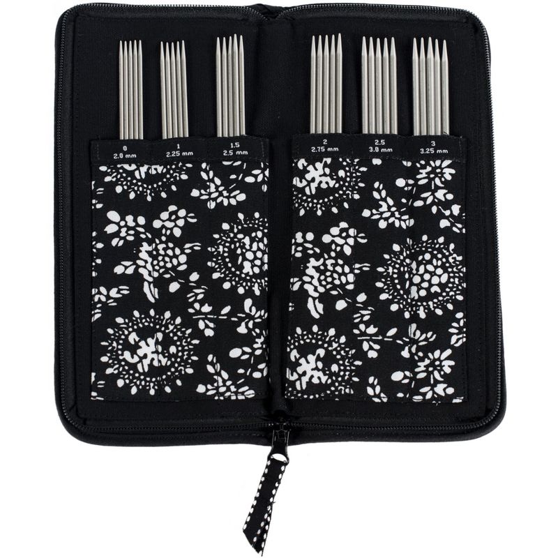 ChiaoGoo Double Point Stainless Steel Knitting Needle 6" Set-Red Ribbon