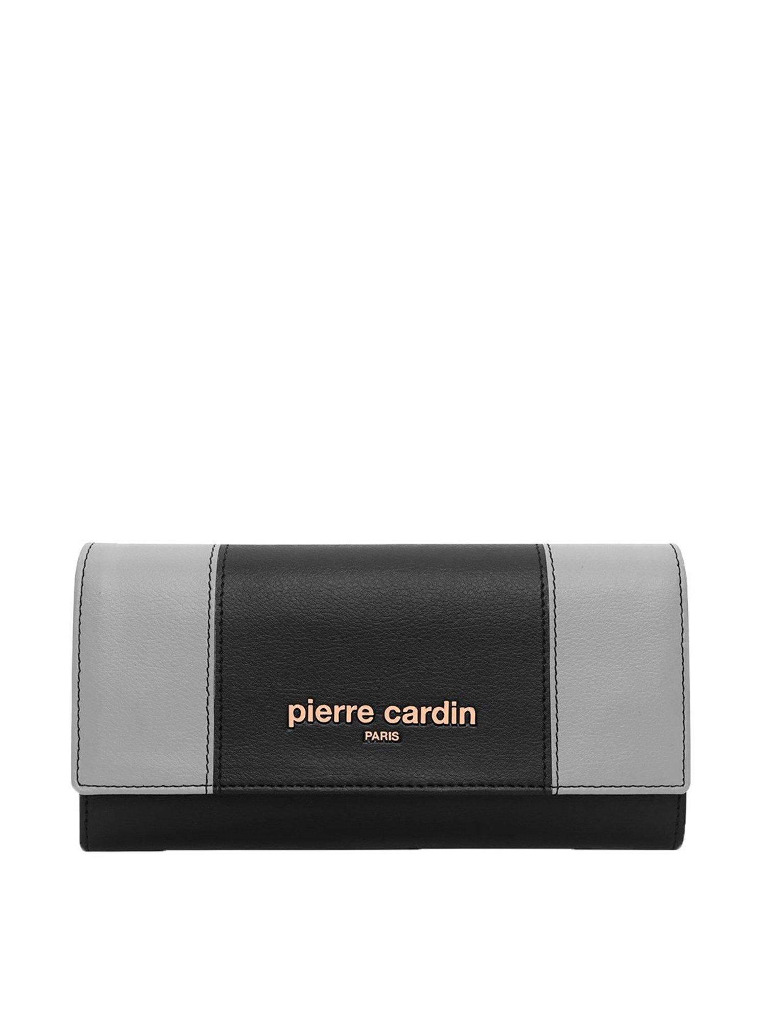 Pierre Cardin Black & Grey Color Block Wallet for Women