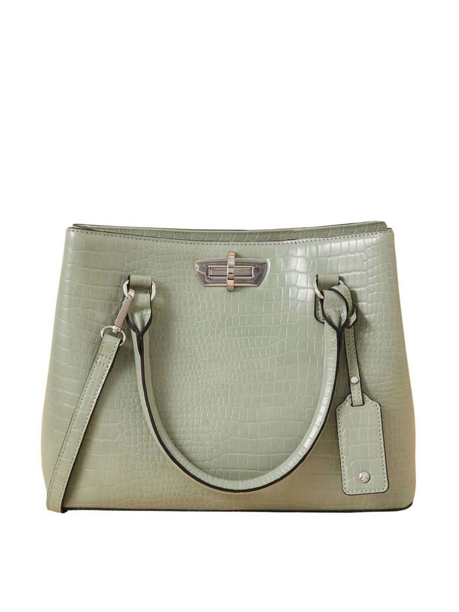 Accessorize London Green Textured Medium Handbag