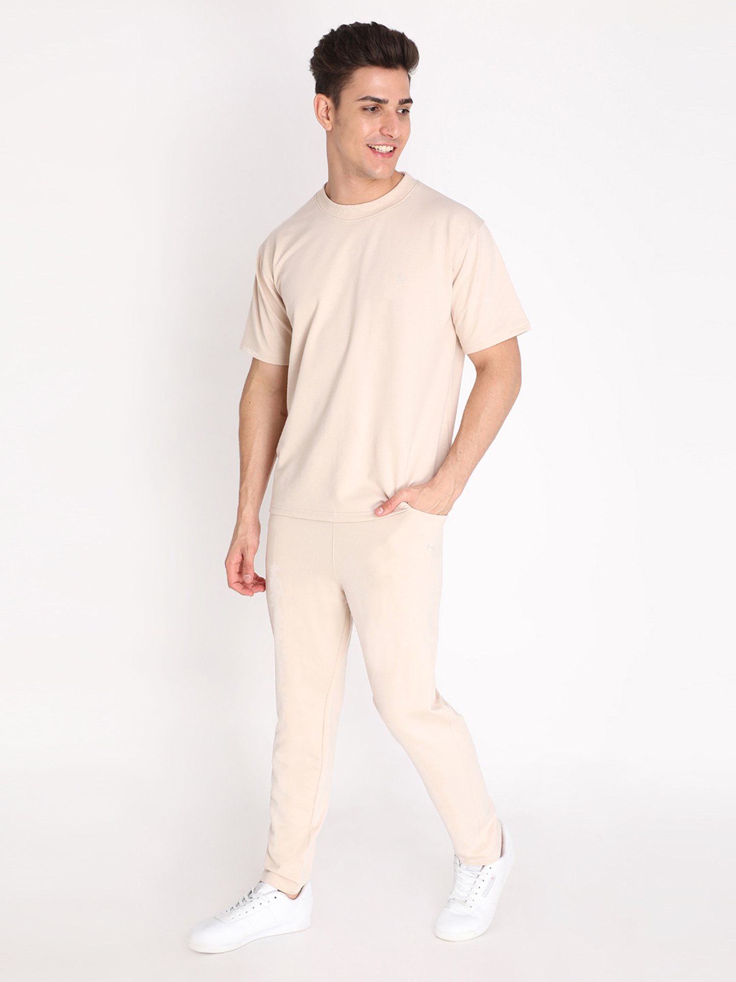 Chkokko Beige Regular Fit Trackpants