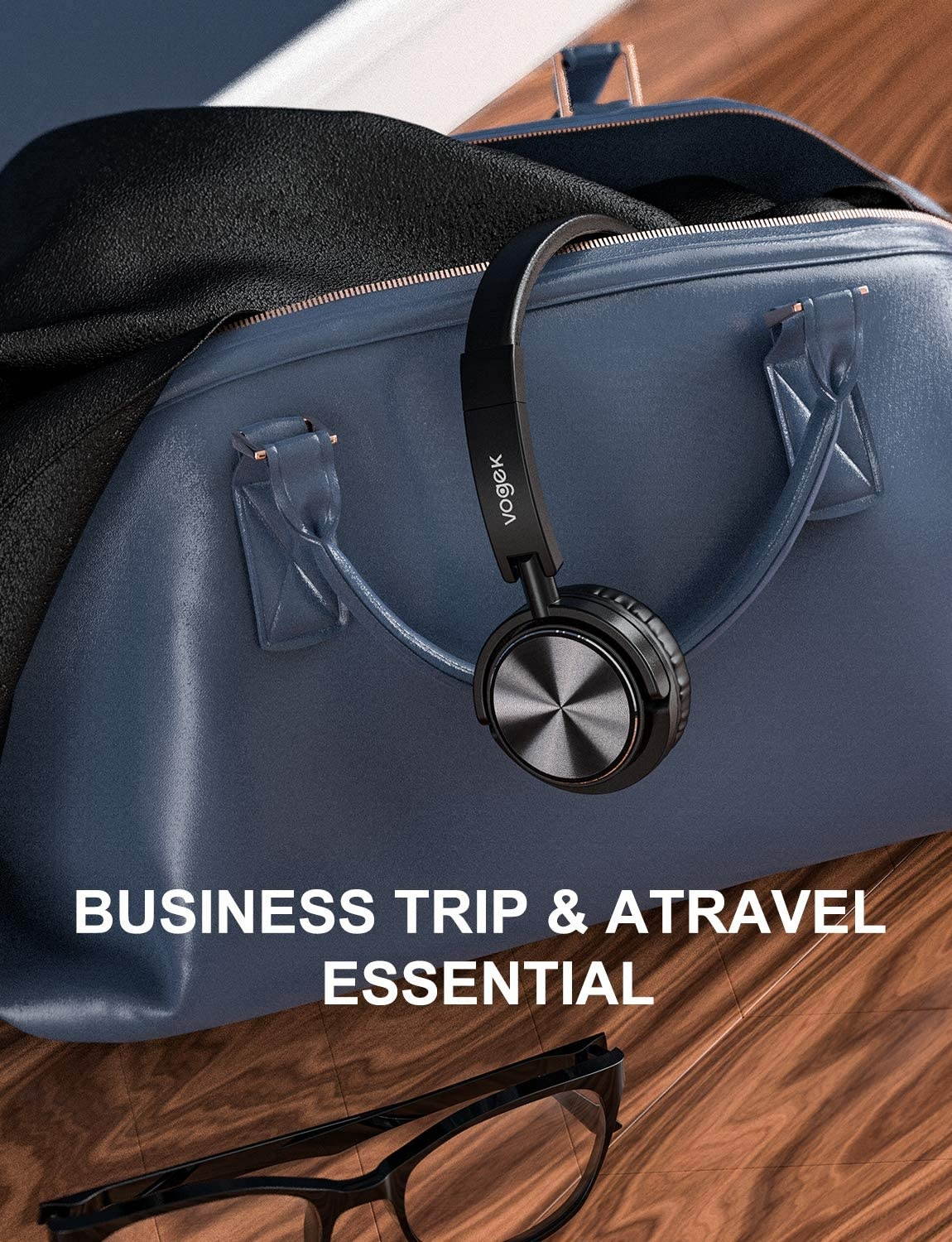 Vogek Headphones with Case Foldable On Ear Headset Wired with Deep Bass Noise Isolation Microphone and Adjustable Headband for Smartphone Computer Laptop Chromebook MP3/4 (Grey)