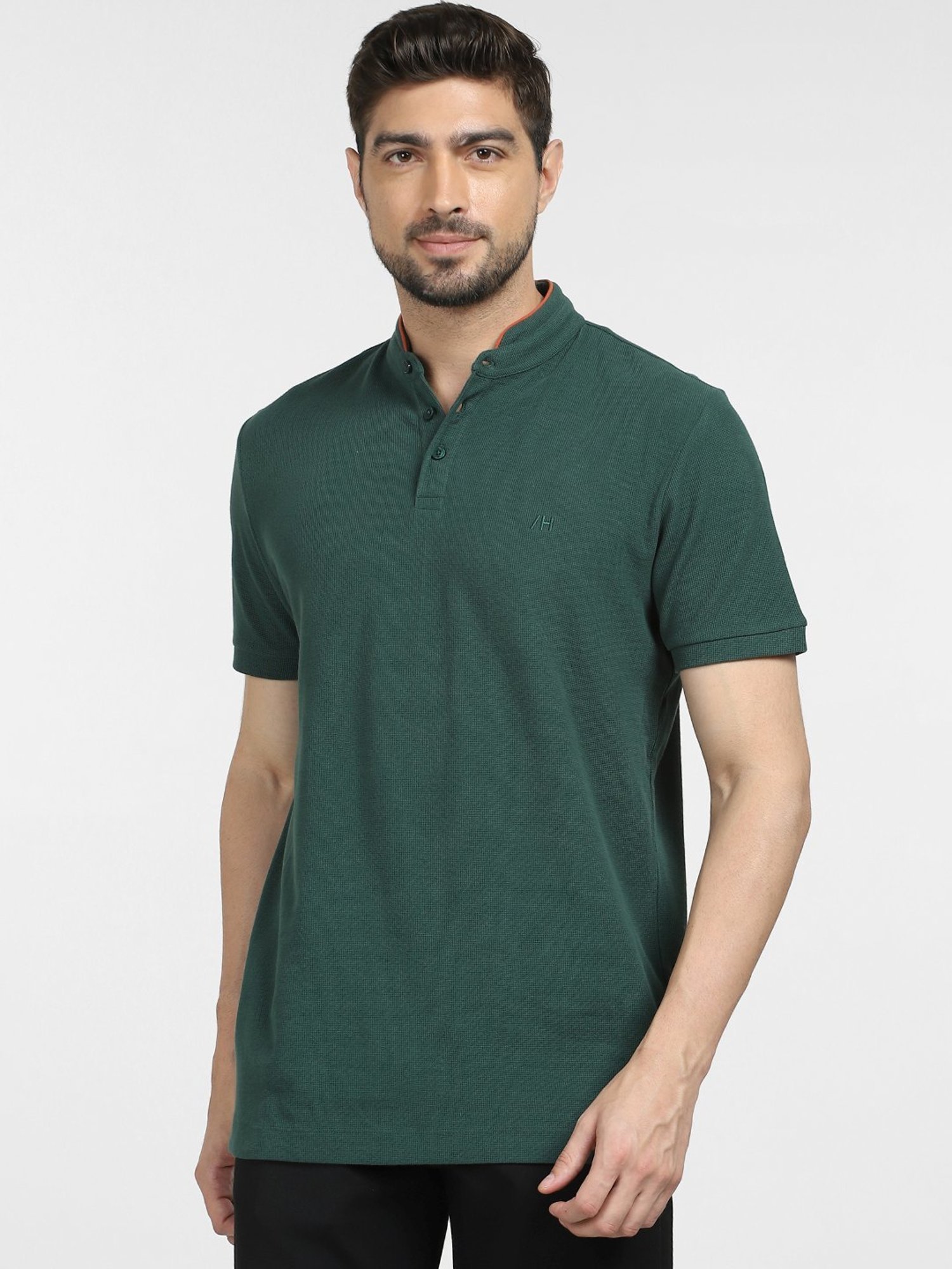 SELECTED HOMME Green Cotton Slim Fit T-Shirt