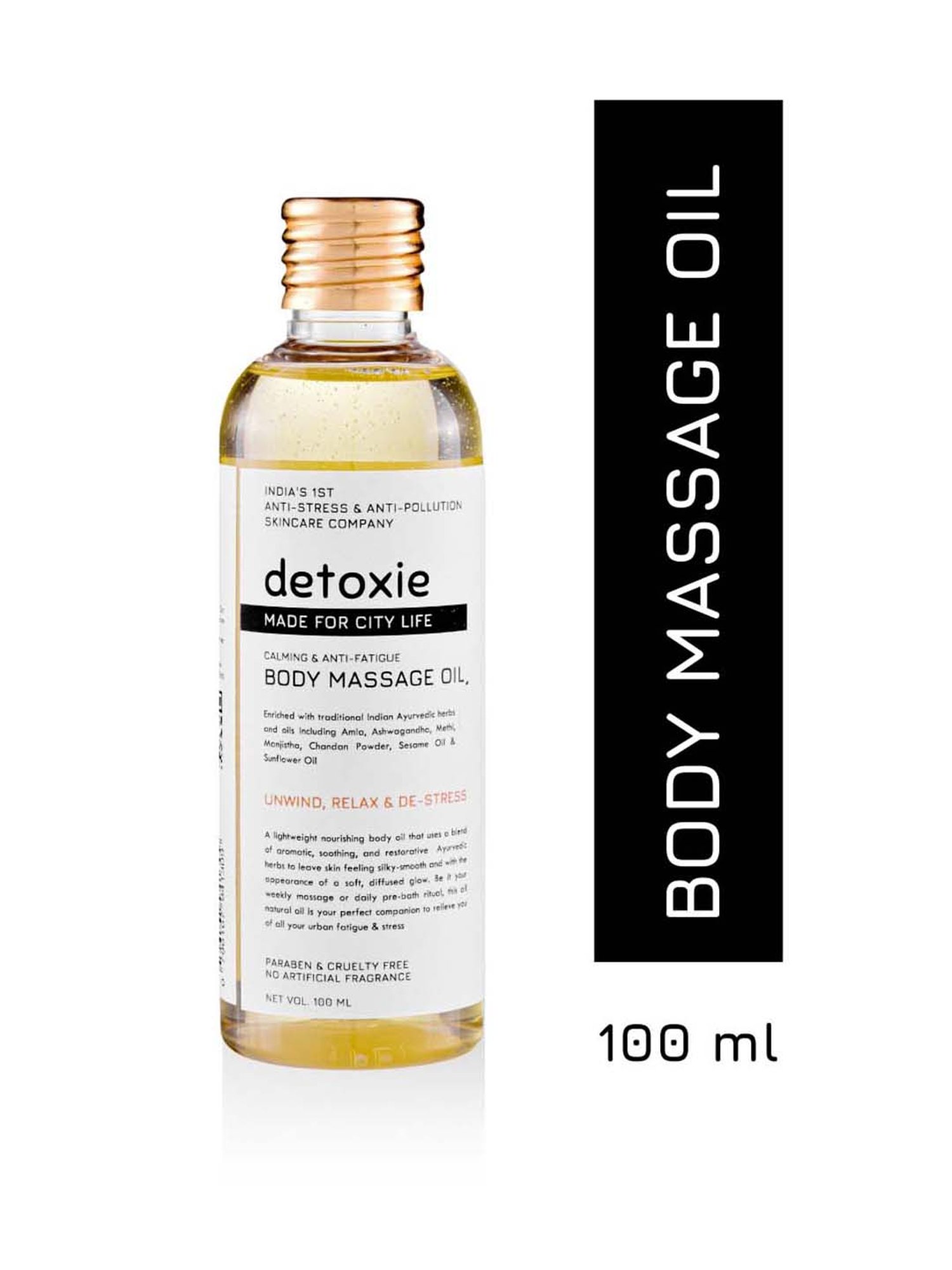Detxoie Calming & Anti-Fatigue Body Massage Oil - 100 ml