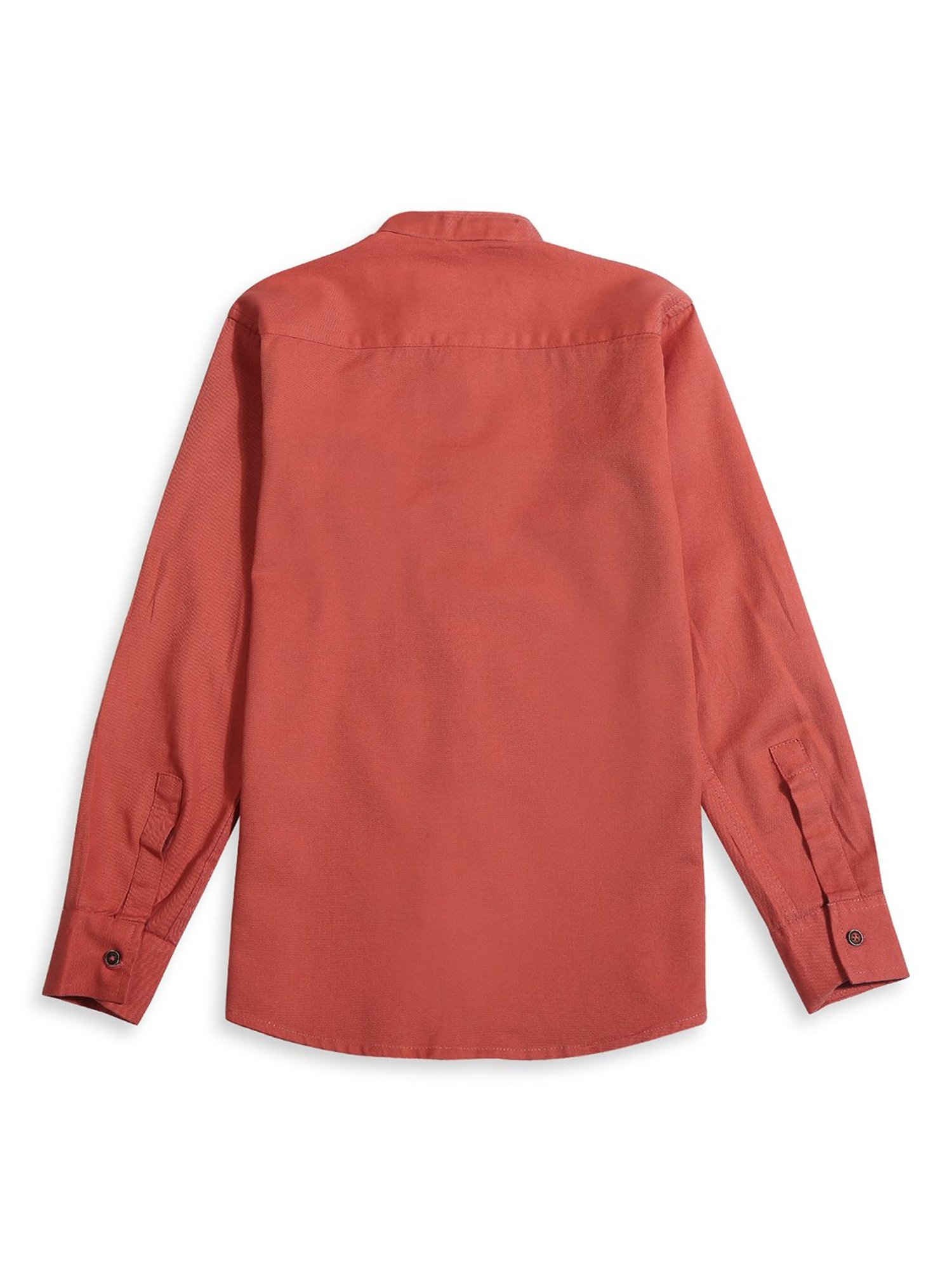 Cavio Kids Orange Solid Full Sleeves Shirt