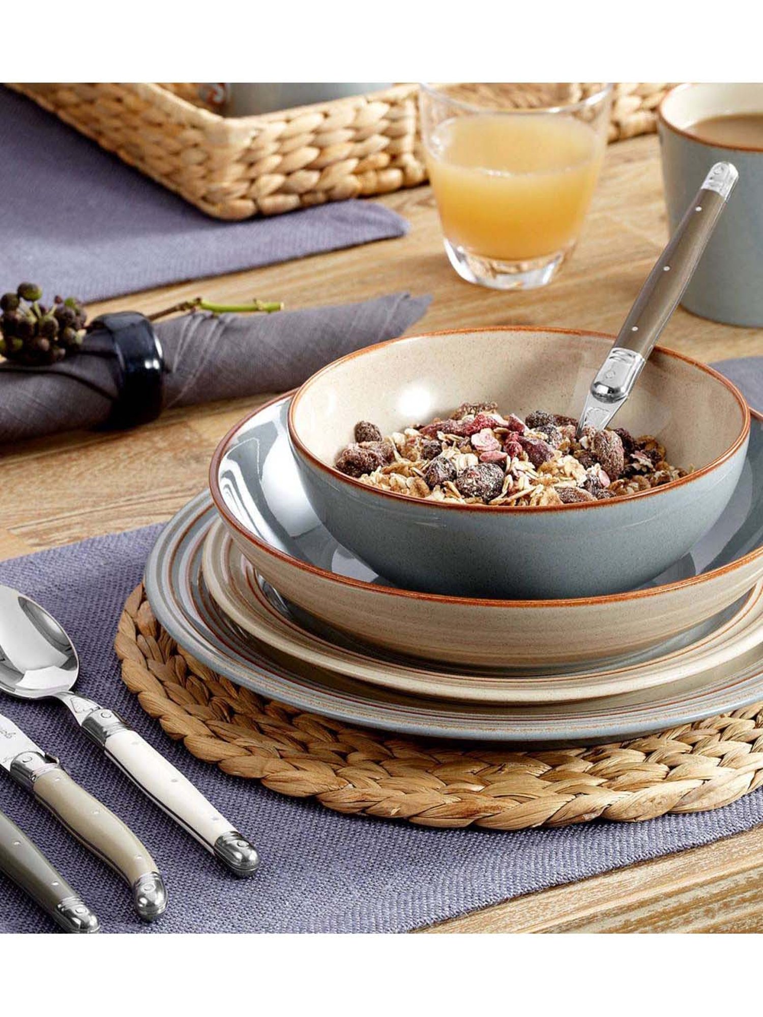 DENBY Heritage Terrace Blue Stoneware Rice Bowl (480 ml) - Set of 1