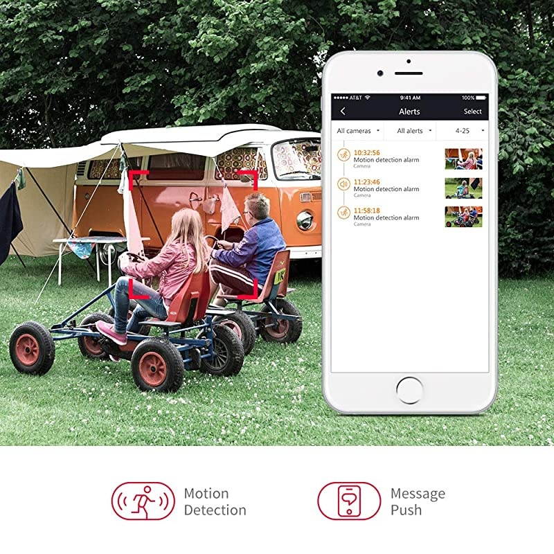 G2 1080P 25FPS WiFi Security Camera Alexa Compatible AI Human amp Motion Detection Free Cloud Service Included 65ft Night Vision with 30 IR LEDs IP66 Weatherproof for Indoor or OutdoorWhite