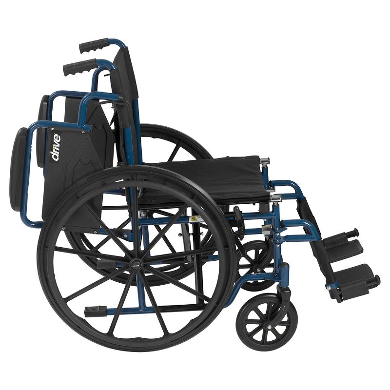 Drive Medical Blue Streak Wheelchair with Flip Back Desk Arms, Swing Away Footrests, 20" Seat