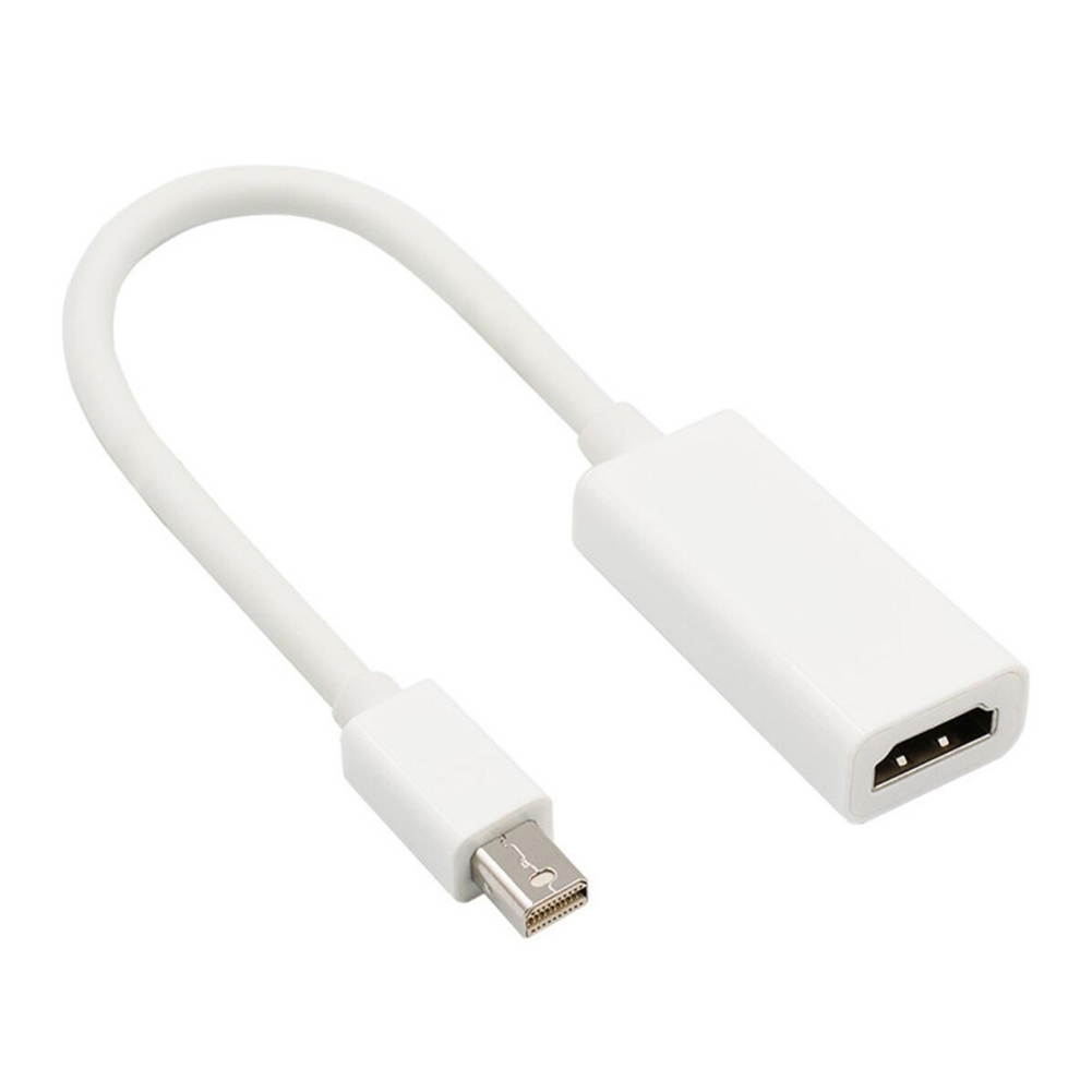 White Mini DisplayPort Display Port DP to HDMI Adapter Cable