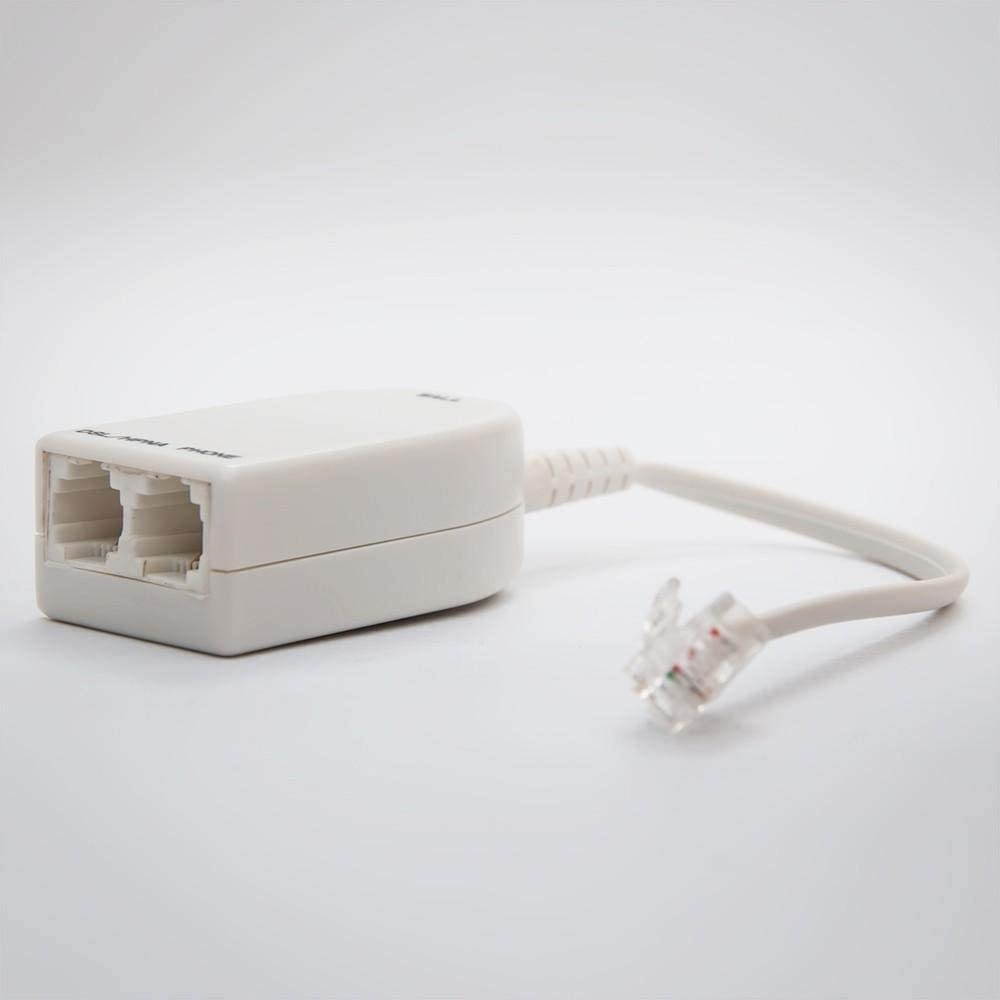 FireFold DSLFILTER-2PORT Dual DSL Filter, Male to 2 Female Telephone Modem DSL Splitter Filter - for an existing Home Involves Installing DSL Filters on Every Telephone, fax Machine, voiceband Modem