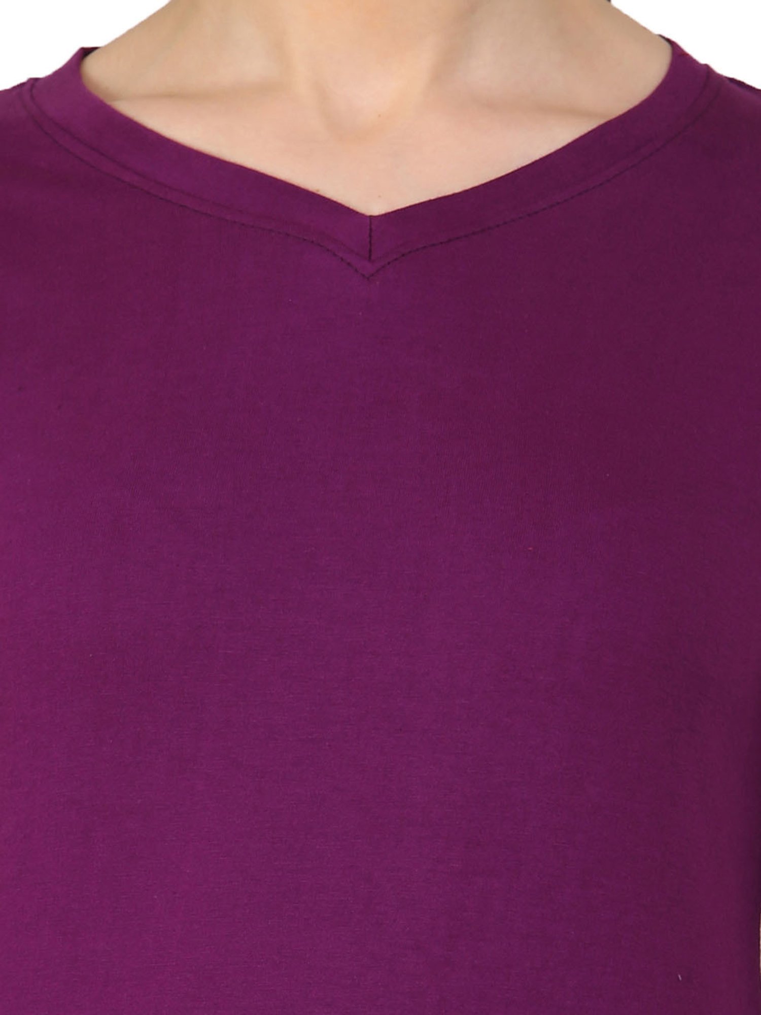 Appulse Purple Cotton Slim Fit T-Shirt