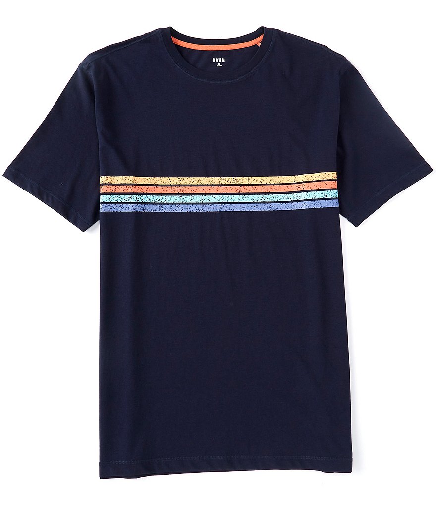 Rowm Short-Sleeve Chest Striped Crew Shirt