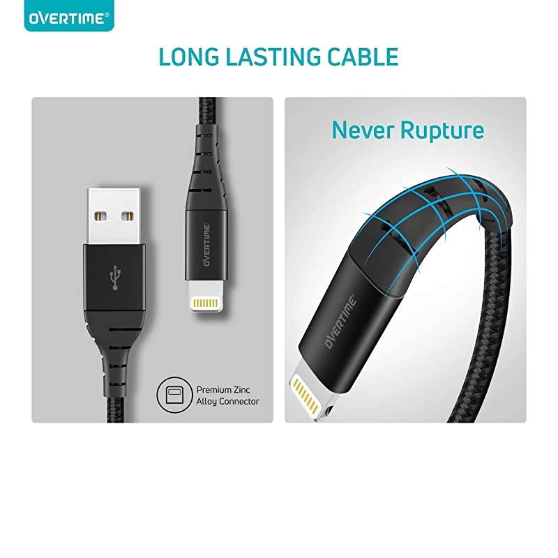 Charger 6ft 4Pack Apple MFi Certified Lightning Cable Braided Nylon HighSpeed Cable for 1111 Pro11 Pro MaxXXSXRXS Max8765SSE AirPodsPro iPad MiniAir Black