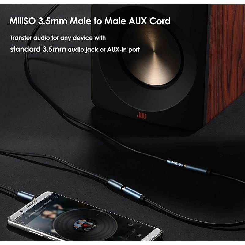 35mm Male to Male AUX Cable 16 Feet Auxiliary Audio Jack Cable Compatible for Smartphones Tablets Speakers24K Gold Plated Male to Male5M164ft