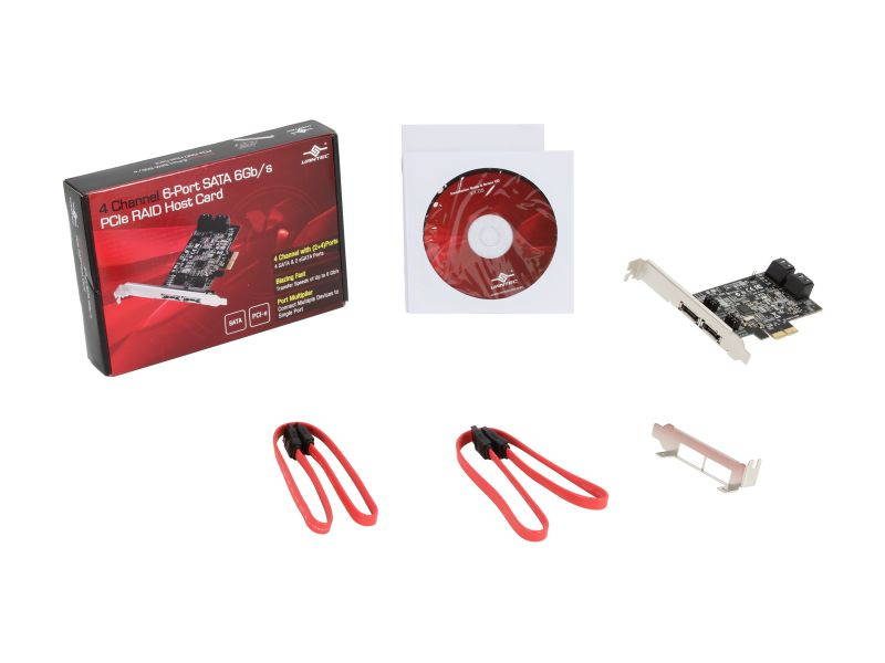VANTEC 4 Channel 6-Port SATA 6Gb/s PCIe RAID Host Card Model UGT-ST644R