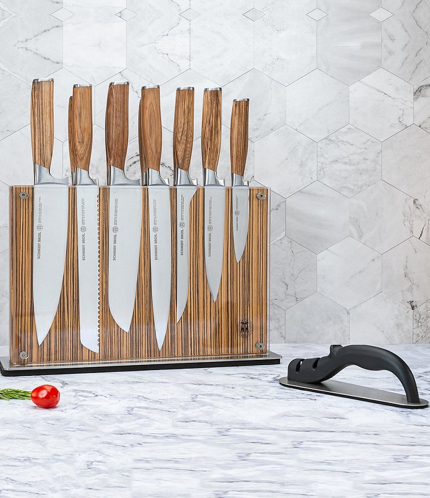 Schmidt Brothers Cutlery Zebra Wood 15-Piece Knife Block Set