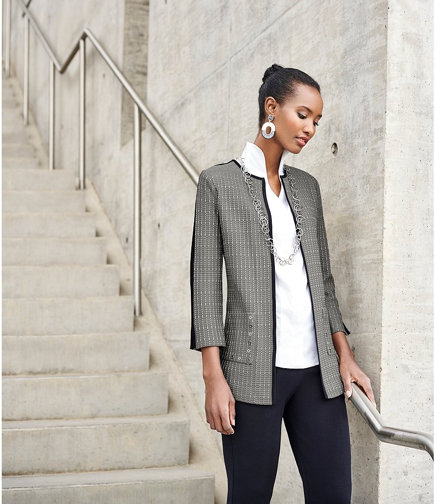 Misook Sleeveless Stand Collar Neck Washable Blouse