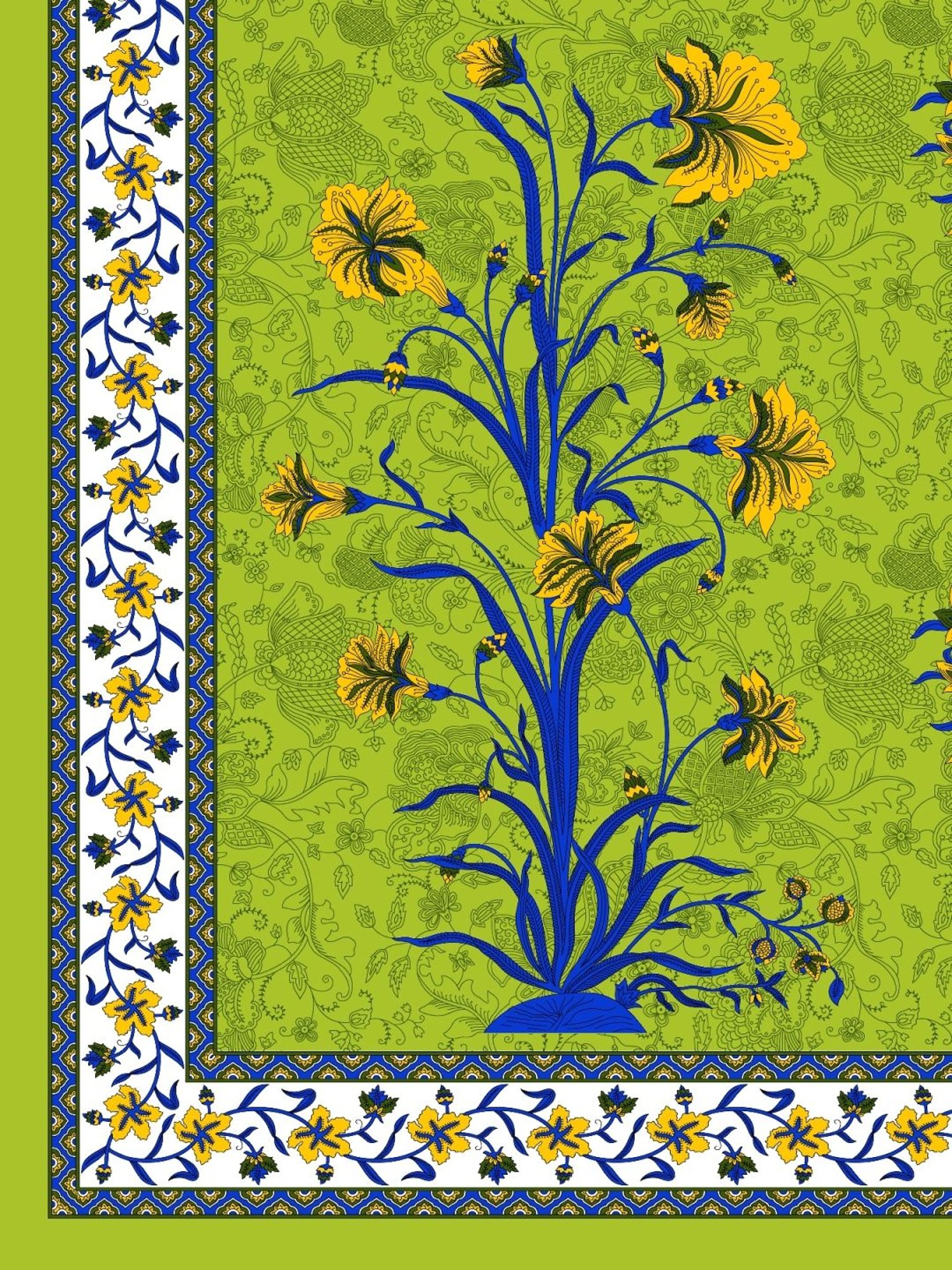 Living Roots Multicolor Jaipuri Printed Cotton Bed Sheet with 2 Pillow Cover