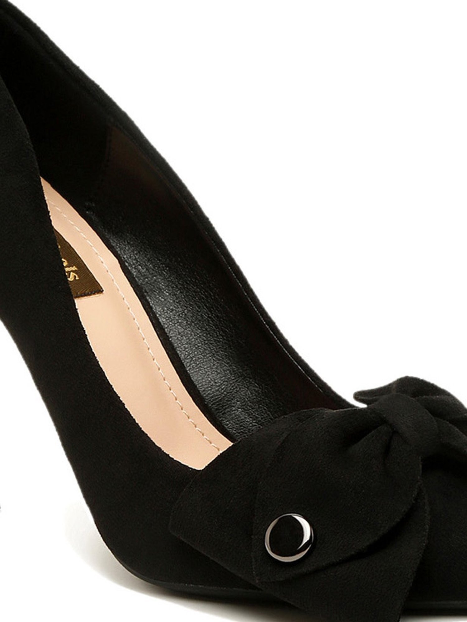 Flat N Heels Women's Black Stiletto Pumps