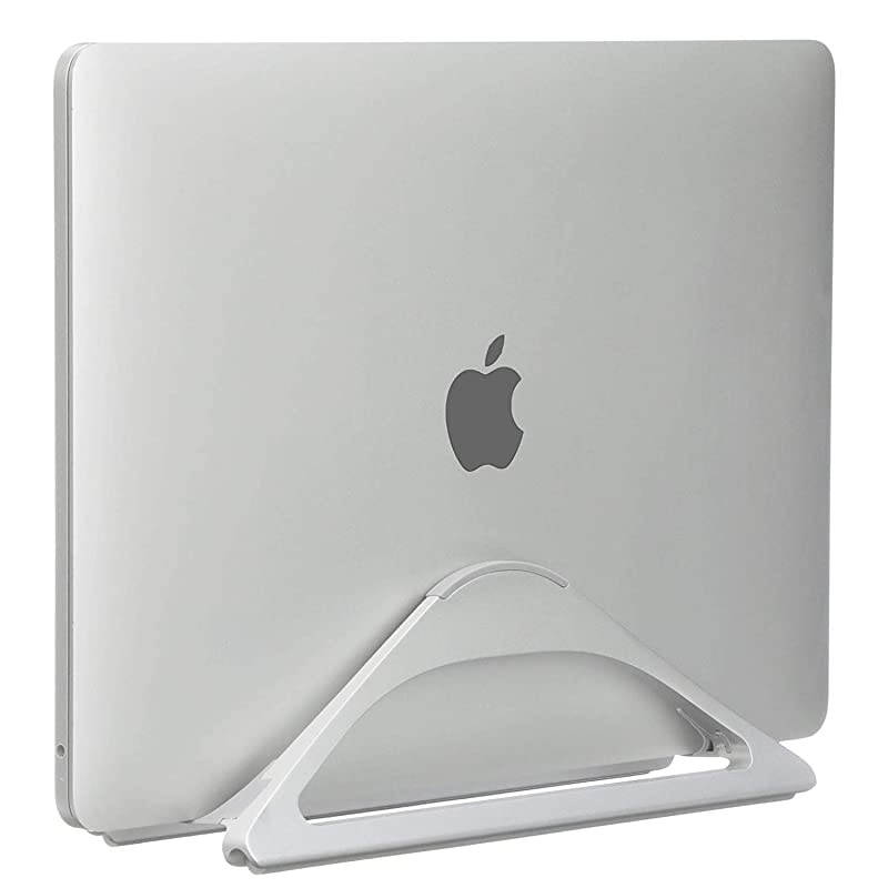 Vertical Laptop Stand for Desks Silver | Adjustable Holder to Dock Apple MacBook MacBook Pro and Other Laptops to Organize Work Home Office
