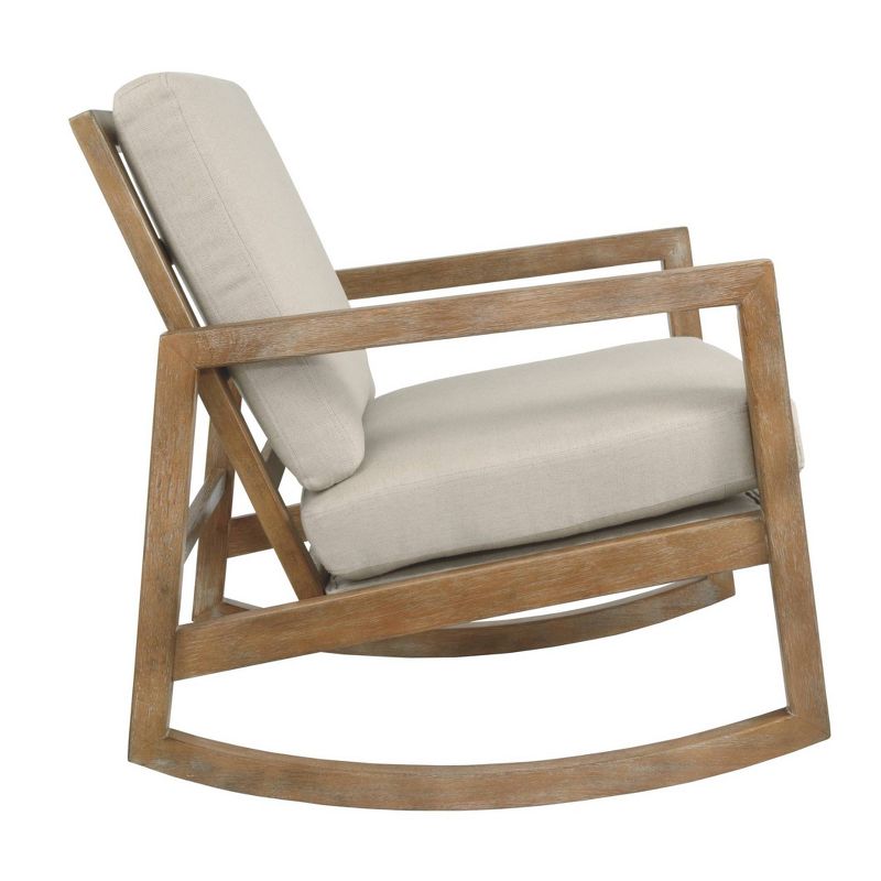 Wooden Rocking Chair Brown - Benzara