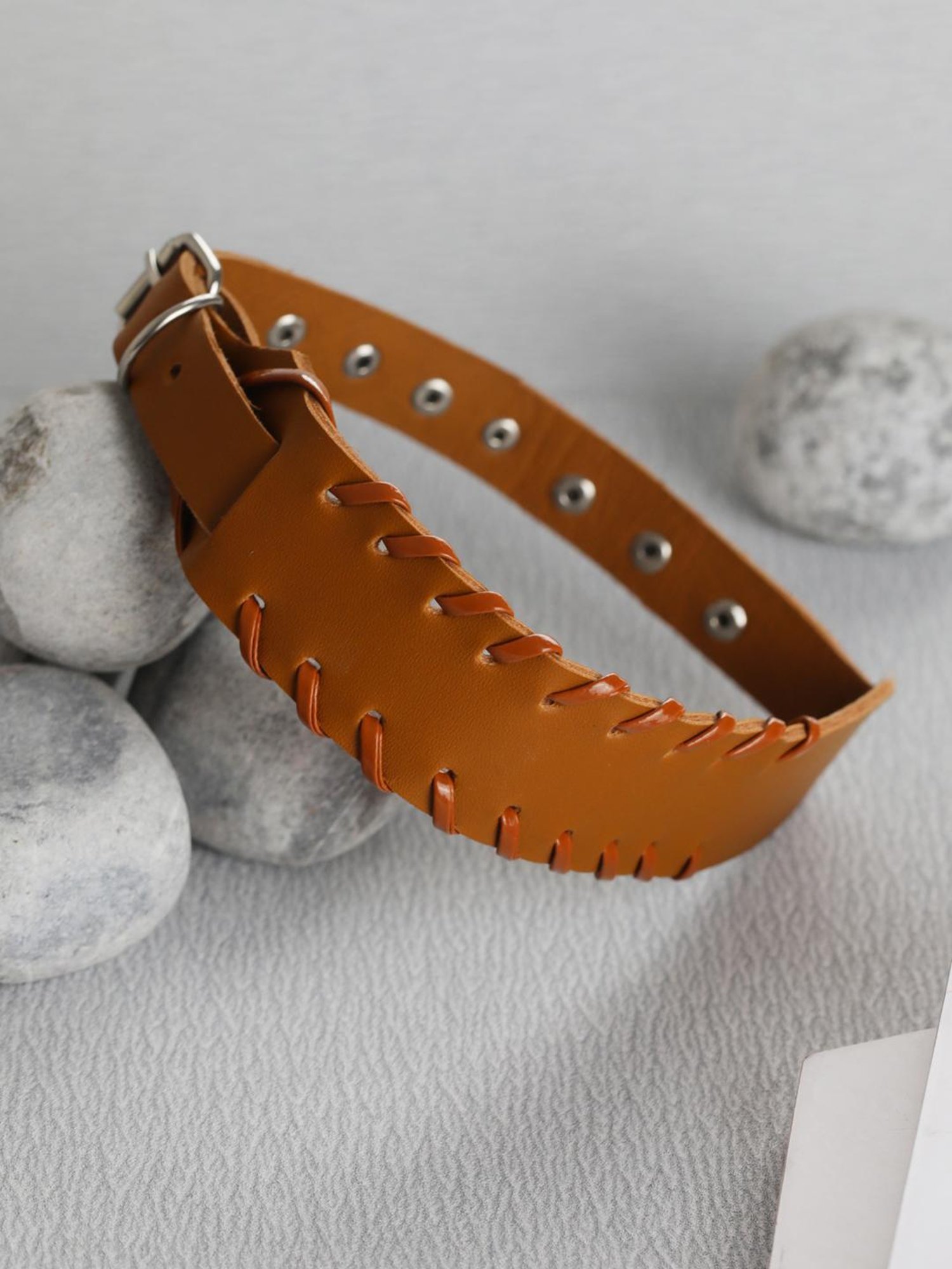 Bold by Priyaasi Brown PU Wraparound Bracelet for Men