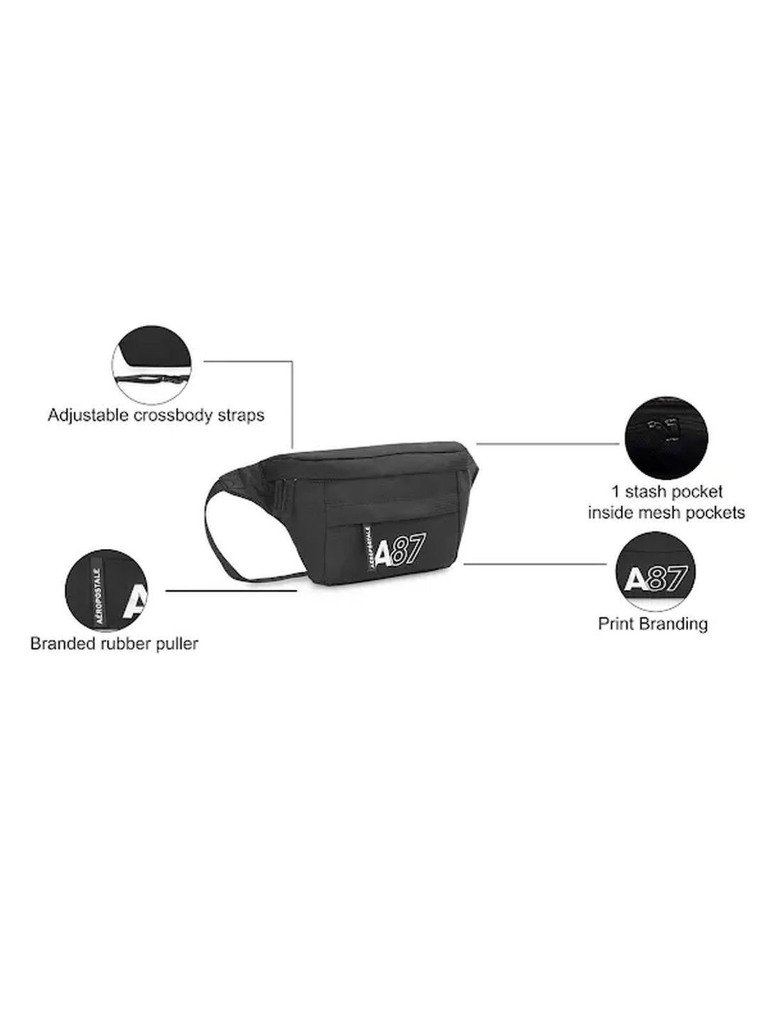 Aeropostale Oliver Black Solid Pouch