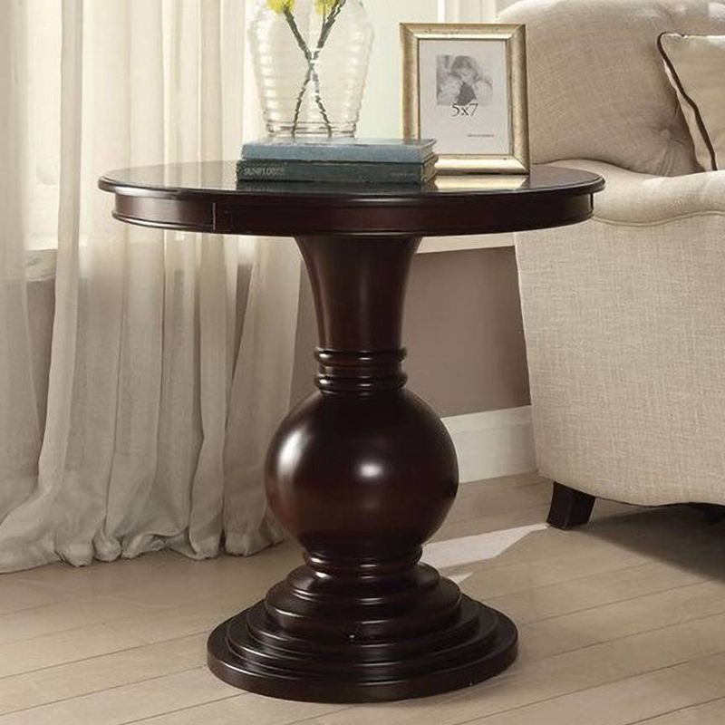 Palomar 26" Wide Espresso Wood Round Pedestal Accent Table