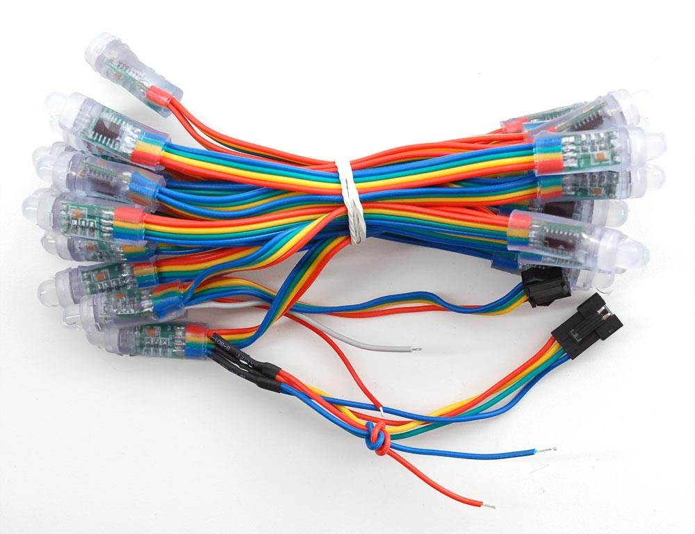 12mm  Diffused Thin Digital RGB LED Pixels (Strand of 25)(WS2801)