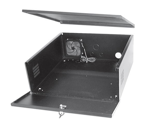 LTS LT-DVRLB18-18-5 DVR lockbox 18&rdquo; W x 18&rdquo; L x 5&rdquo; H Super Strong 16 Gauge Steel with Cooling Fan
