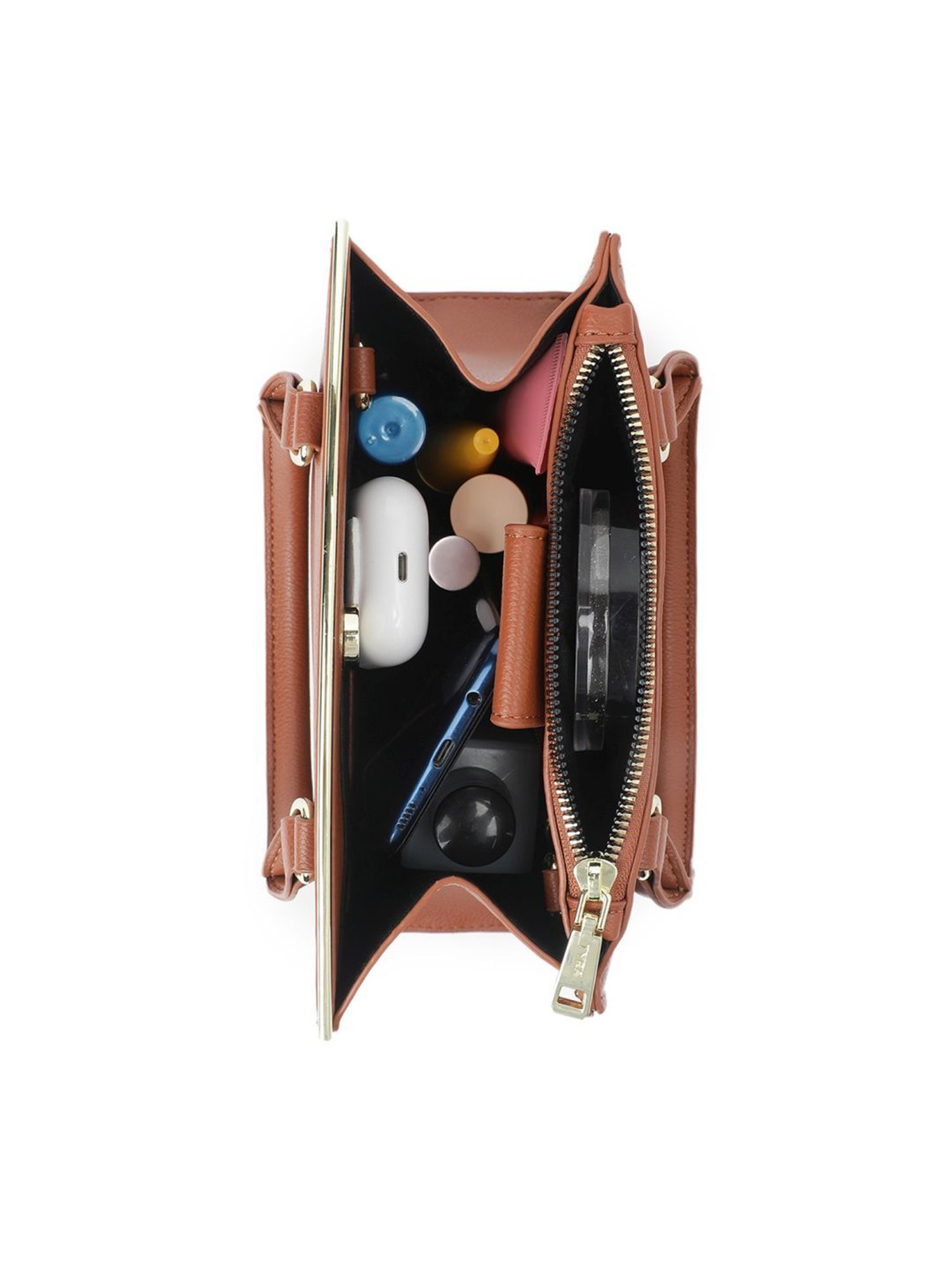 Tyra Calla Tan Solid Faux Leather Handbag