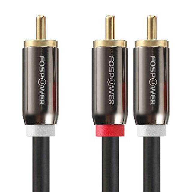 fospower rca yadapter 3 feet 1 rca male to 2 rca male audio y adapter subwoofer cable  dual shielded | 24k gold plated