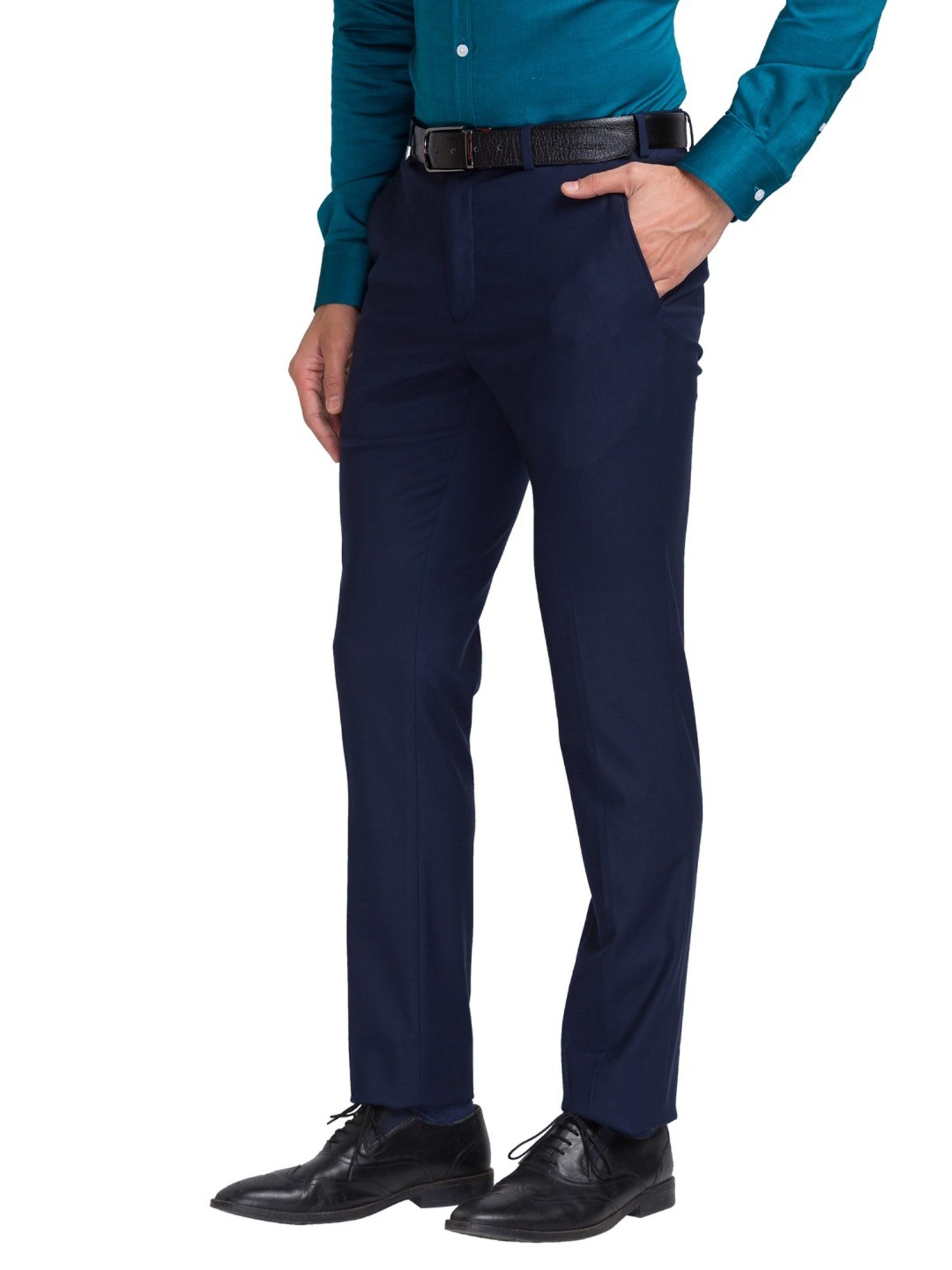 Park Avenue Blue Classic Fit Trousers
