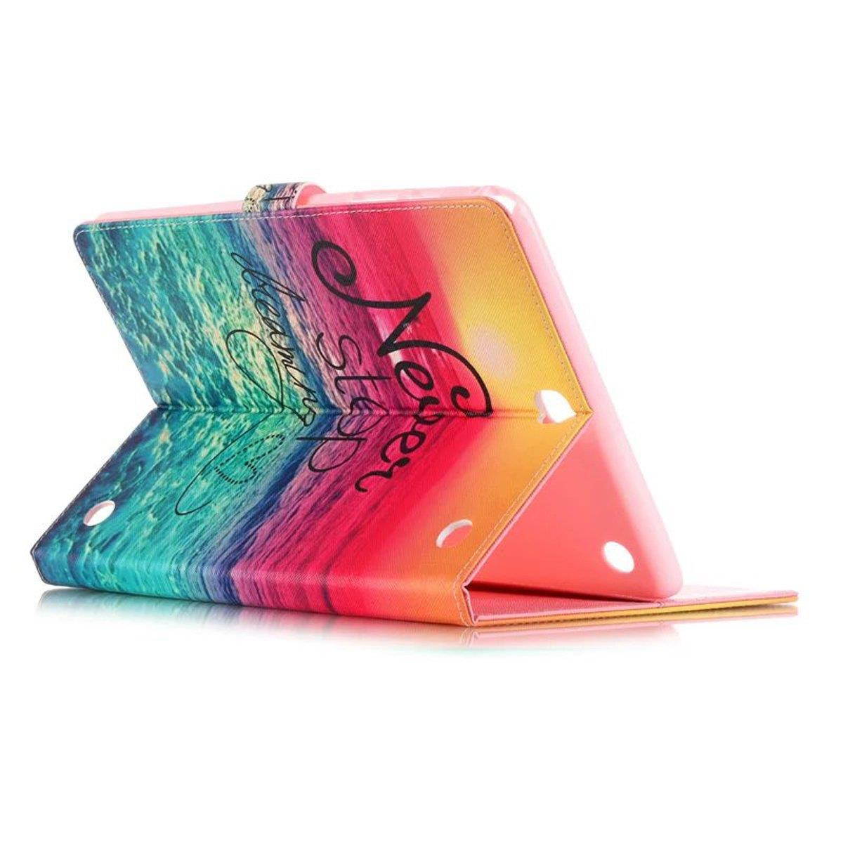 Tab A 9.7 Case, NewshineMagnetic Closure Stand Cover Flip Folio Skin with [Auto Wake/Sleep Feature] for 2015 Released Samsung Galaxy Tab A 9.7 SM-T550 SM-P550 Tablet (1 Sunset&Blue Sea)