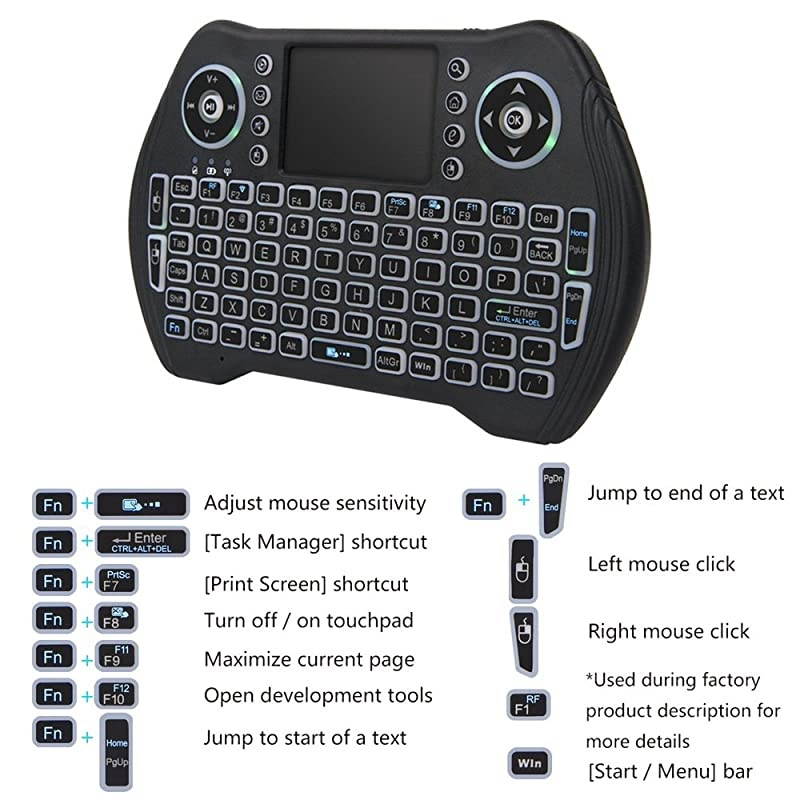 Mini Wireless Keyboard with Touchpad Mouse Combo Rechargable Liion Battery MultiMedia Handheld Remote for Google Android TV BoxPS3PCPAD