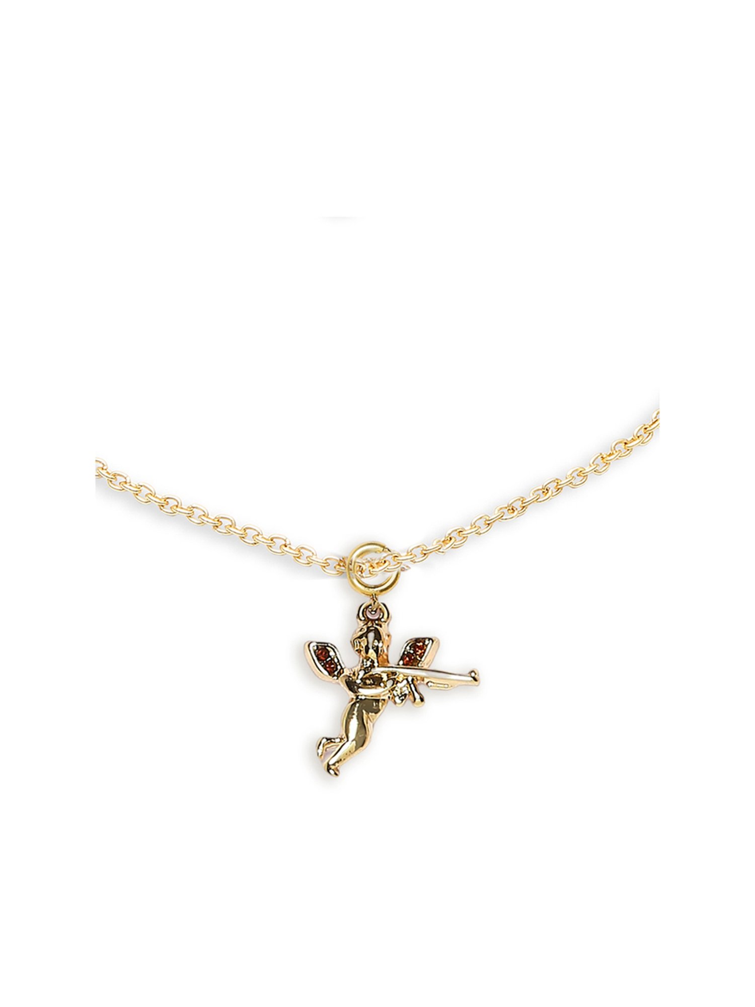 OOMPH Love Angel Charm Delicate Gold-Tone Fashion Stylish Latest Anklet for Women